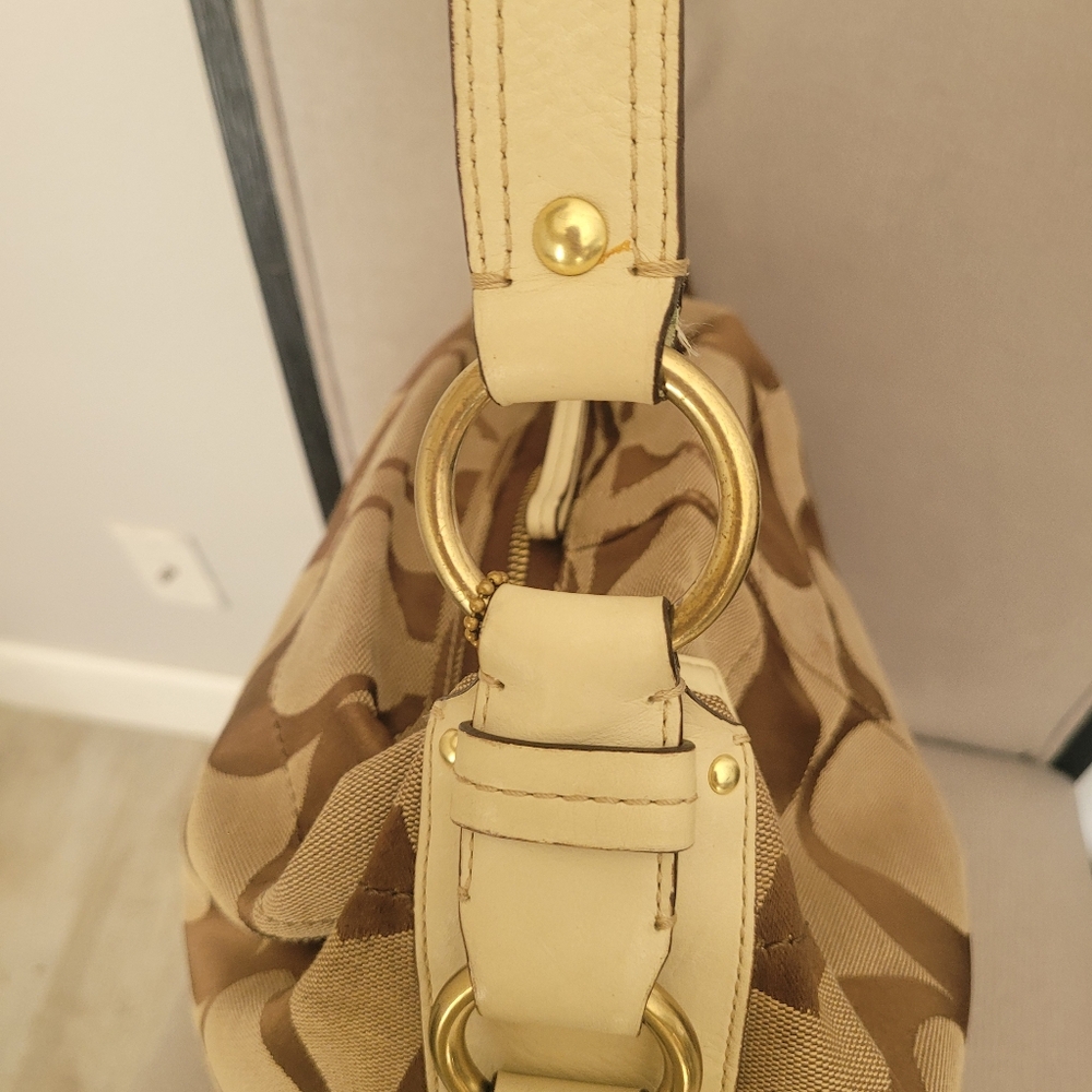 EUC Large Coach Carly Slouch Bag Purse Brown Signature Cs Print 2007 - Picture 6 of 13